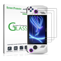 [3 Pack] amFilm Screen Protector for ASUS ROG Ally Handheld 7 inch 2023, Tempered Glass, Transparent Ultra HD, Anti-Fingerprint, Anti-Scratch Screen Protector for ASUS ROG Ally Gaming Handheld-7 inch