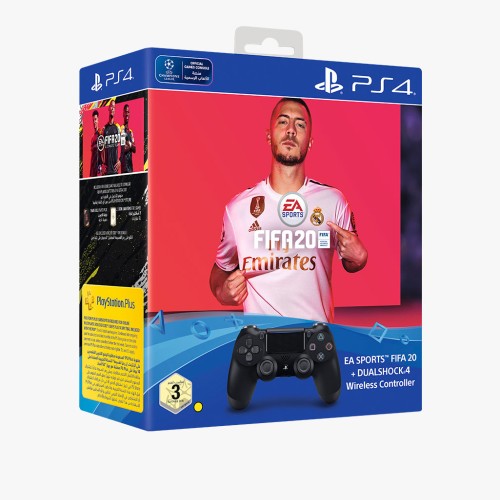 FIFA 20 (PS4) with DualShock 4 Controller and 14 Days PS Plus Subscription