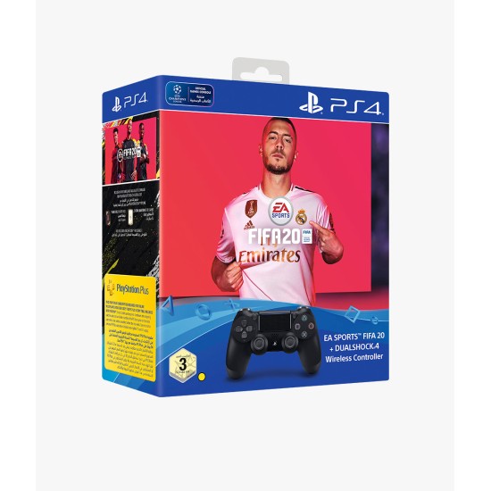 FIFA 20 (PS4) with DualShock 4 Controller and 14 Days PS Plus Subscription