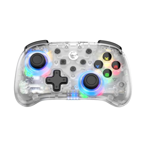 GameSir T4 mini Gaming Controller for Windows PC/ Android/iOS/ Switch , PC Game Controller with Dual-Vibration, USB Bluetooth Gamepad Joystick for Apple Arcade MFi Games, HID-Support Games - White Brand: GameSir