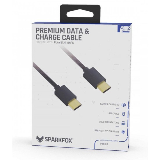 SparkFox Premium Braided Data and Charge Cable Type-C to Type-C For PlayStation 5 SparkFox Premium Braided Data and Charge Cable Type-C to Type-C For PlayStation 5