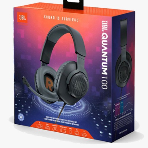 JBL Quantum 100 Wired Over-Ear Gaming Headset With Microphone - Black