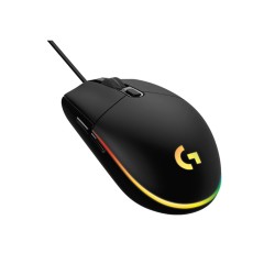Logitech G203 Wired Gaming Mouse, 8,000 DPI, Rainbow Optical Effect LIGHTSYNC RGB, 6 Programmable Buttons, On-Board Memory, Screen Mapping, PC/Mac Computer and Laptop Compatible - Black