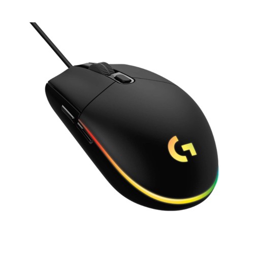 Logitech G203 Wired Gaming Mouse, 8,000 DPI, Rainbow Optical Effect LIGHTSYNC RGB, 6 Programmable Buttons, On-Board Memory, Screen Mapping, PC/Mac Computer and Laptop Compatible - Black