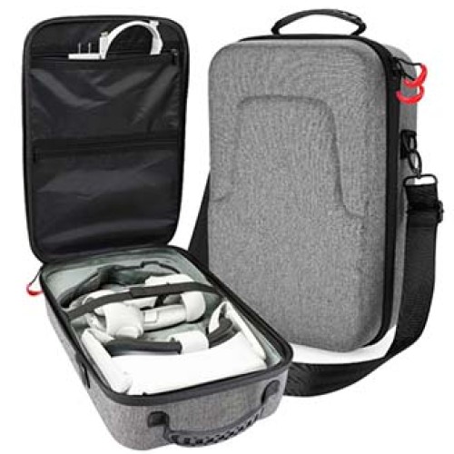 ProCase Hard Travel Case for Oculus Quest 2/Oculus Quest VR Gaming Headset and Controllers Accessories Shockproof EVA Hard Shell Carrying Case Storage Bag –Grey