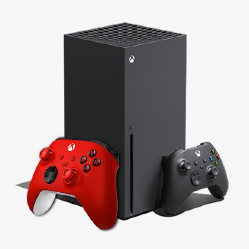 XBOX Series X - Black With Wireless Red Controller