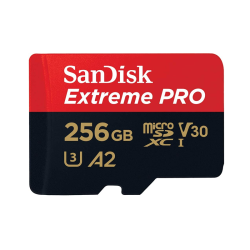 SanDisk 256GB Extreme Pro microSD UHS I Card for 4K Video on Smartphones, Action Cams & Drones 200MB/s Read, 140MB/s Write, SDSQXCD 256G GN6MA, Red/Black SanDisk 256GB Extreme Pro microSD UHS I Card for 4K Video on Smartphones, Action Cams & Drones 200MB/s Read, 140MB/s Write, SDSQXCD 256G GN6MA, Red/Black