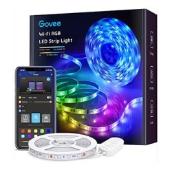 Govee Tiras LED Alexa 5m, Luces LED Habitacion WiFi Inteligente RGB Funciona con Alexa, Google Assistant y App, 64 Modo de Escena y Música para TV, Techo y Juego Electrónico [Clase de eficiencia energética A]  Model H61593A1004