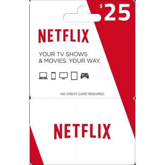 NETFLIX CARD 25$ for USA  account