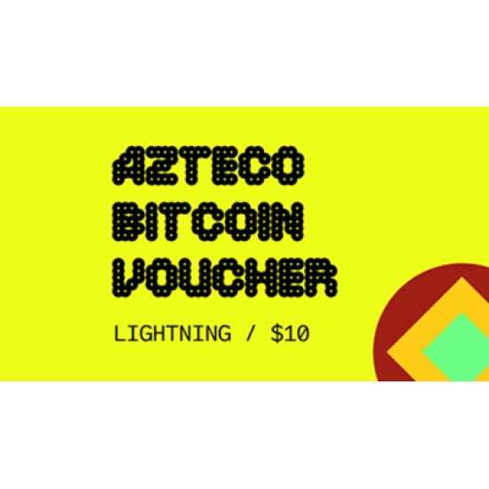 Azteco Bitcoin Crypto Voucher - Lightning - 10 USD