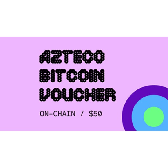 Azteco Bitcoin Crypto Voucher - On-Chain - 50 USD