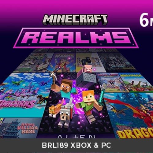 Minecraft Realms 6M - BedRock XBOX & PC