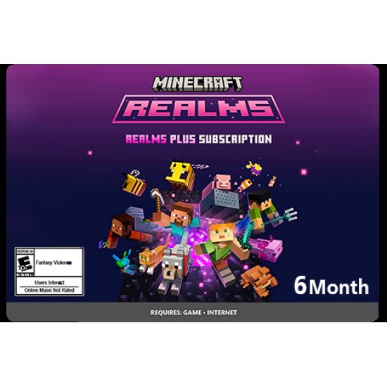 Minecraft Realms plus 6M - BedRock XBOX & PC
