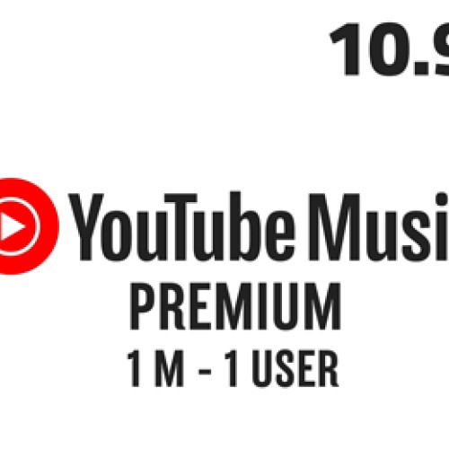 YOUTUBE MUSIC PREMIUM 1M (1USER) - $10.99