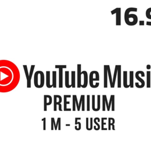 YOUTUBE MUSIC PREMIUM 1M (5USER) - $16.99